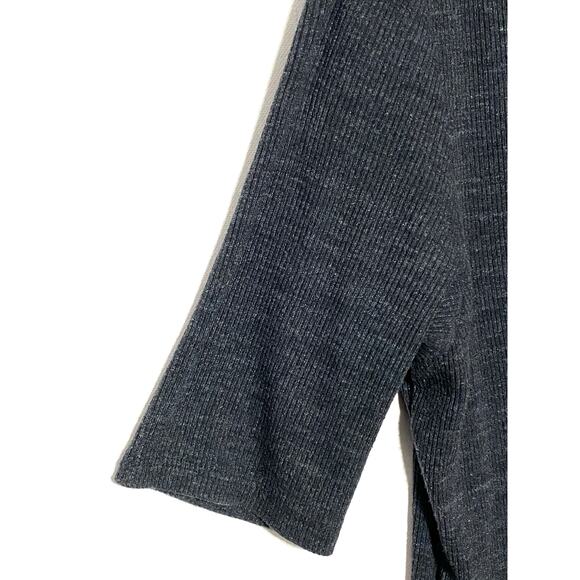 LuLaRoe Ribbed Charcoal Julia Bodycon Midi Dress M Normcore Quiet Luxury Casual - Picture 3 of 7